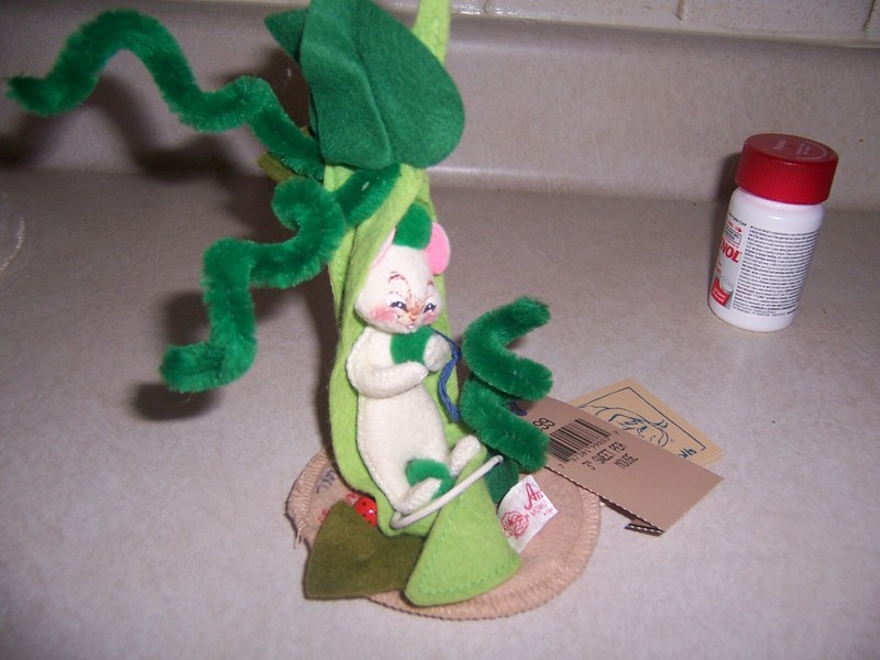 Annalee Doll Sweetpea Mouse 3" Signed Chuck & Karen Thorndike 2 Times