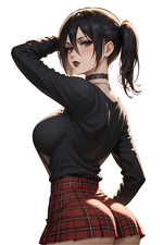 Goth Mikasa Attack on Titan Waifu Weatherproof Anime Sticker 6" Car Decal