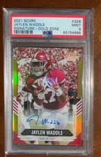 2021 Score Jaylen Waddle Signature Gold Zone Auto /50 PSA 9 POP 1 !!!