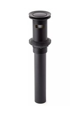 Extended Press Type Pop Up Bathroom Drain - Overflow Hole - Matte Black