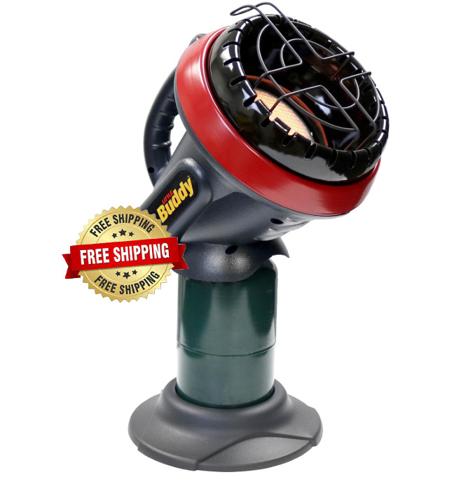 Calentador de propano seguro para interiores, mediano, negro/rojo Nuevo