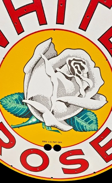 RARO LETRERO DE NEÓN ESMALTE PORCELANA ROSA BLANCA PIEL 30X30 PULGADAS Foto 4 de 4