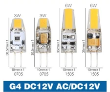 10pcs G4 3W 6W 9W cob LED BULBS LIGHT warm/cold white AC/DC12V dimmable