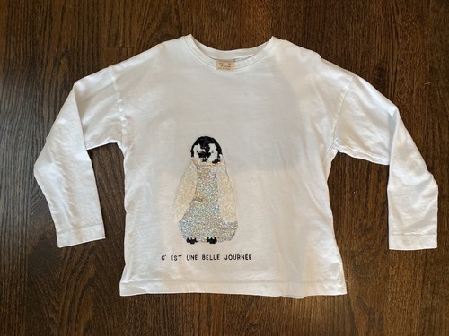 Zara Girls Long Sleeve White T-Shirt 