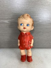 1958 Edward Mobley Co. / Arrow Rubber Blue Eyed Boy Squeaker Doll 7 1/2" Works 