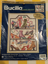 BUCILLA Counted Cross Stitch Kit "Antique Shoe Collection" Barbara Baatz 11x14