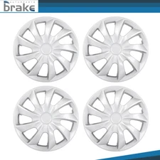 4 Pcs 17" Hub Caps Plastic Tire Rim Silver Wheel Cover Kit Fits All Makes Models