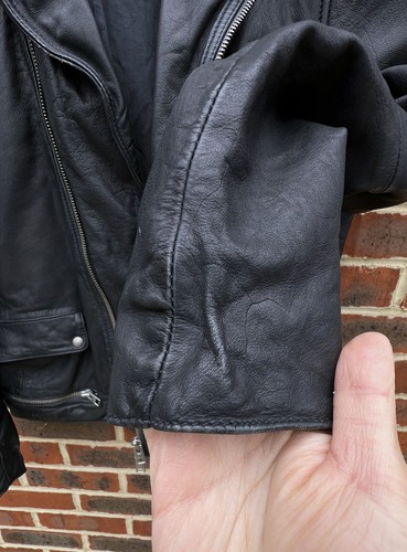 All Saints Mens ISHIDA Leather Biker Jacket Moto Bomber Allsaints XL A463 - Picture 8 of 10