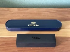 Original Festina Blue Watch Box 9.75” And Inkstone Black Box 6”