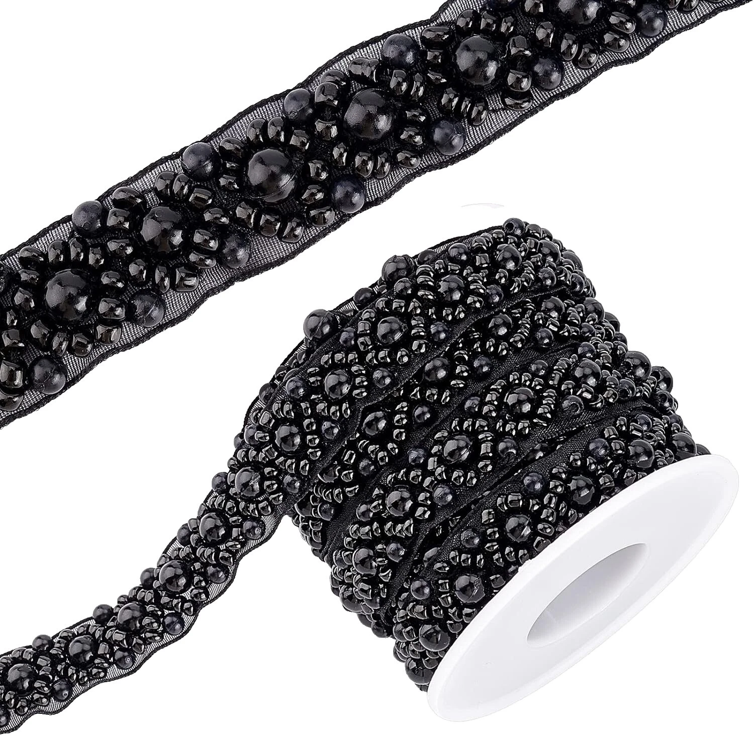 Black Beaded Sewing Trims