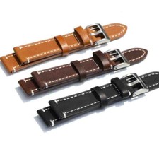 1x Men Thick Genuine Leather Watch Band Wristwatch Belt Replace Strap 18-24mm