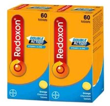 2 Boxes 60's Redoxon Double Action Vitamin C Chewable 500mg NEW 