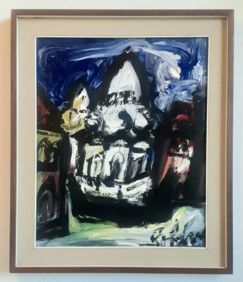 GUSTAVO BOLDRINI Venezia 1927 Salsomaggiore 1987 DIPINTO ACRILICO SU TELA 60X50 - Immagine 2 di 4