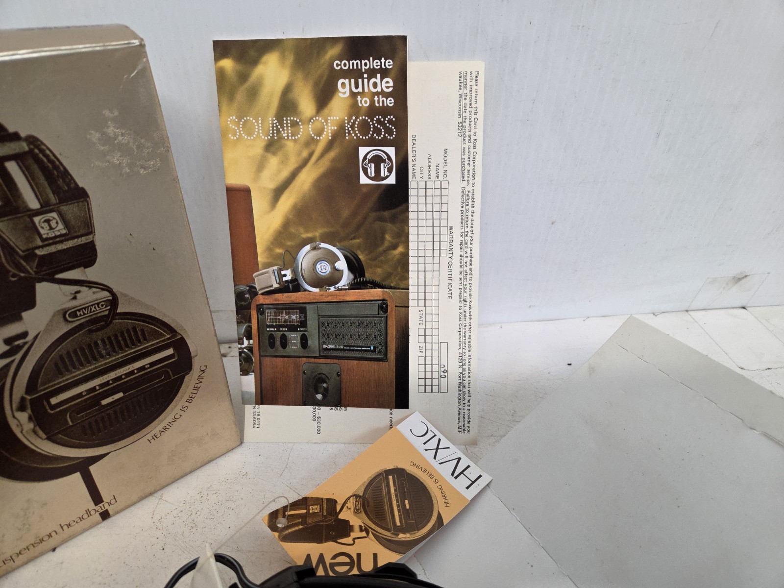 Vintage NOS Koss HV/XLC Stereo Headphones - Read - Needs New Foam