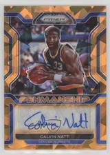 2021-22 Panini Prizm Penmanship Orange Ice Prizm Calvin Natt #PM-CNT Auto 14i6