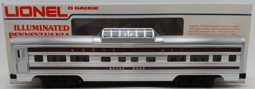 Coche de pasajeros Lionel 6-9573 O Pennsylvania RR "Betsy Ross" aluminio vista domo | Condition: Used