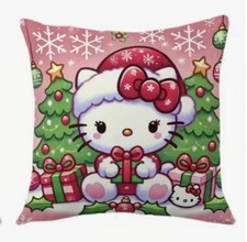 Hello Kitty Christmas Trendy Boho Holiday Throw Pillow Cover Home Decor 18  