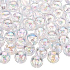 100pcs Acrylic Round Beads AB Colors 12mm Loose Craft Beads Transparent AB