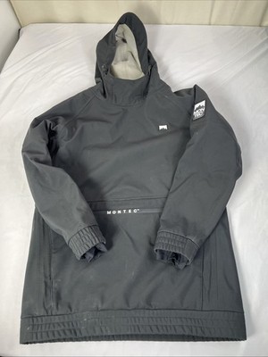 Montec Tempest Jacket Mens Small Black Hooded Ski Snowboard Pullover