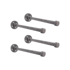 12 In. Malleable Iron Wall Mounted Shelving Brackets in Industrial Steel Grey 4