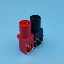 10X PCB Socket Connector Right Angle Gold-Plated 4mm Safety Banana Female Jack