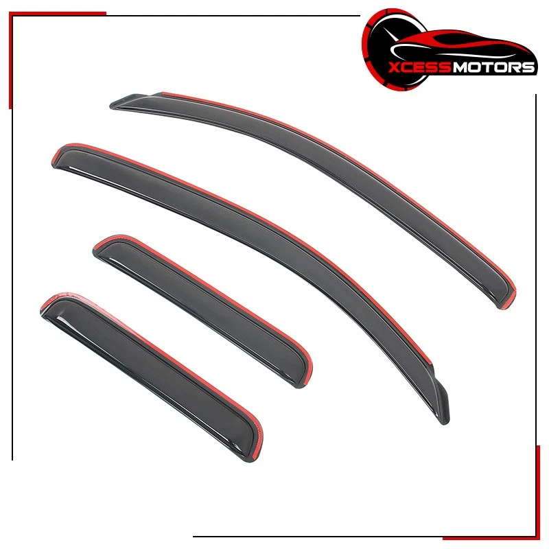 Se adapta a Toyota Tundra 07-21 doble cabina en canal viseras de ventana puerta protector de lluvia 4 piezas Foto 2 de 4