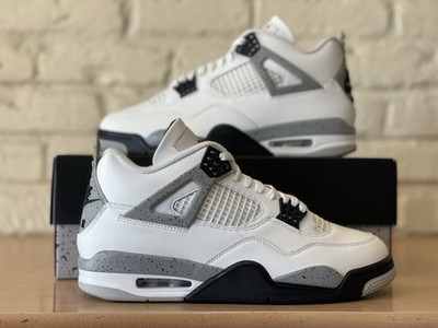 Jordan Air Jordan 4 Retro White Cement Summit White Black Men Sz