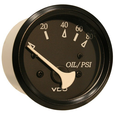 #ad VDO Cockpit Marine Oil Pressure Gauge 80 PSI Black Dial Bezel 350 11800 $27.00