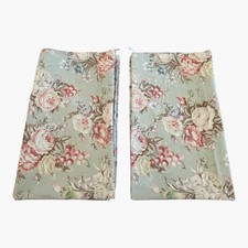 Pair of 2 Vtg RALPH LAUREN Charlotte Green Floral Pillowcases Standard 19  x 32  