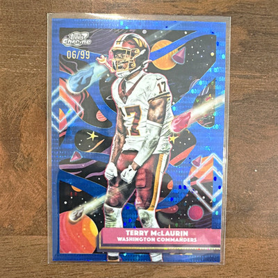 Topps Chrome Cosmic 2025 Terry McLaurin Commanders Blue Parallel #99 06/99