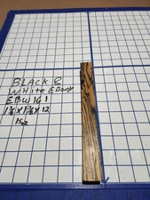 Black and White Ebony  Wood turning  blank  1 3/8" x 1 3/8" x   12  " EBW161