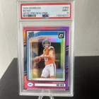 2024 Panini Donruss Bo Nix #369 Optic Preview Pink Rated Rookie PSA 9