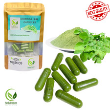 Organic Moringa Capsules 600mg Pure Natural Herbal Dried Moringa oleifera Leaf