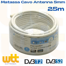 Matassa Cavo Filo Coassiale Antenna Tv Satellitare e Digitale Terrestre 25m