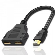 Adaptateur 2 ports Cable HDMI 1080P Gold 3D FULL HD