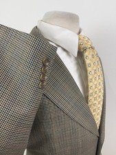 Ralph Lauren Men s Gold Houndstooth 3 Button Wool Sport Coat Blazer Sz 48 R