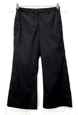 WORTH NEW YORK WIDE LEG BLACK CROPPED PANTS Size 2