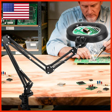 Kirkas 12X Magnifying Glass Light Three-Axis Rotation Extra-Long Arm Magnifying