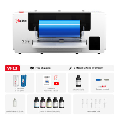 A3+ UV DTF Printer All-in-One, Dual XP600 Printheads UV DTF Sticker Printer with