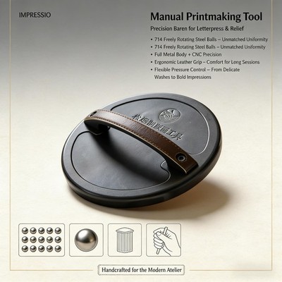 Ball Baren Handheld Printmaking Tool 700+ Steel Balls Even Pressure Manual Baren