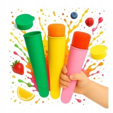 3x Silikon Eisformen, Gefrierformen Eis am Stiel, Fruchteis, Joghurt