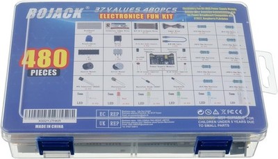 BOJACK 480PCS Electronics Kit with Breadboard & Power Module