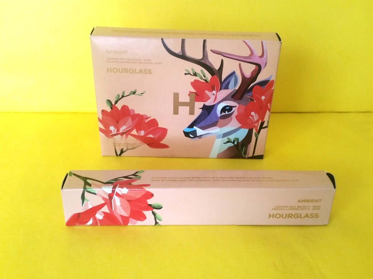 NIB) HOURGLASS AMBIENT LIGHTING EDIT UNLOCKED DEER Palette & BRUSH