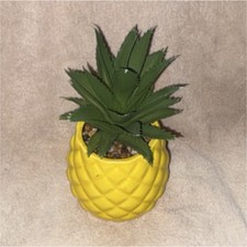 Mainstays Artificial Succulent 7.2-Inch Yellow Pineapple Pot Plastic Ceramic
