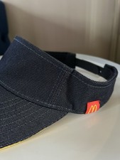 McDonalds Employee Team Denim Blue Adjustable Snap Sun Visor Cap Hat