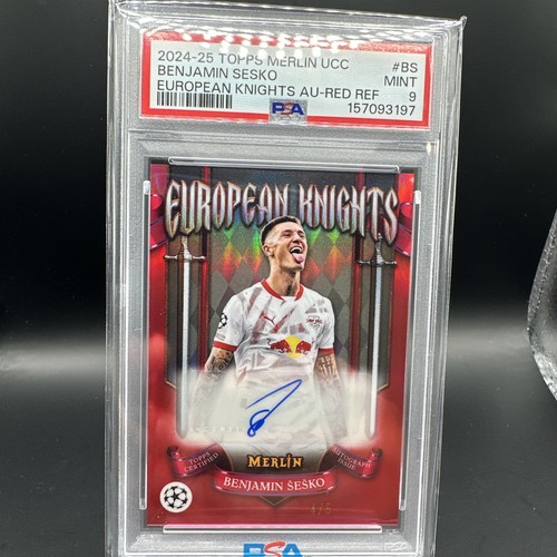 2024-25 Topps Merlin Benjamin Sesko European Knights Auto Red /5