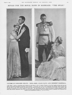 Szenen aus ''Der Schwan'' im St James's Theatre Vintage Print 1930