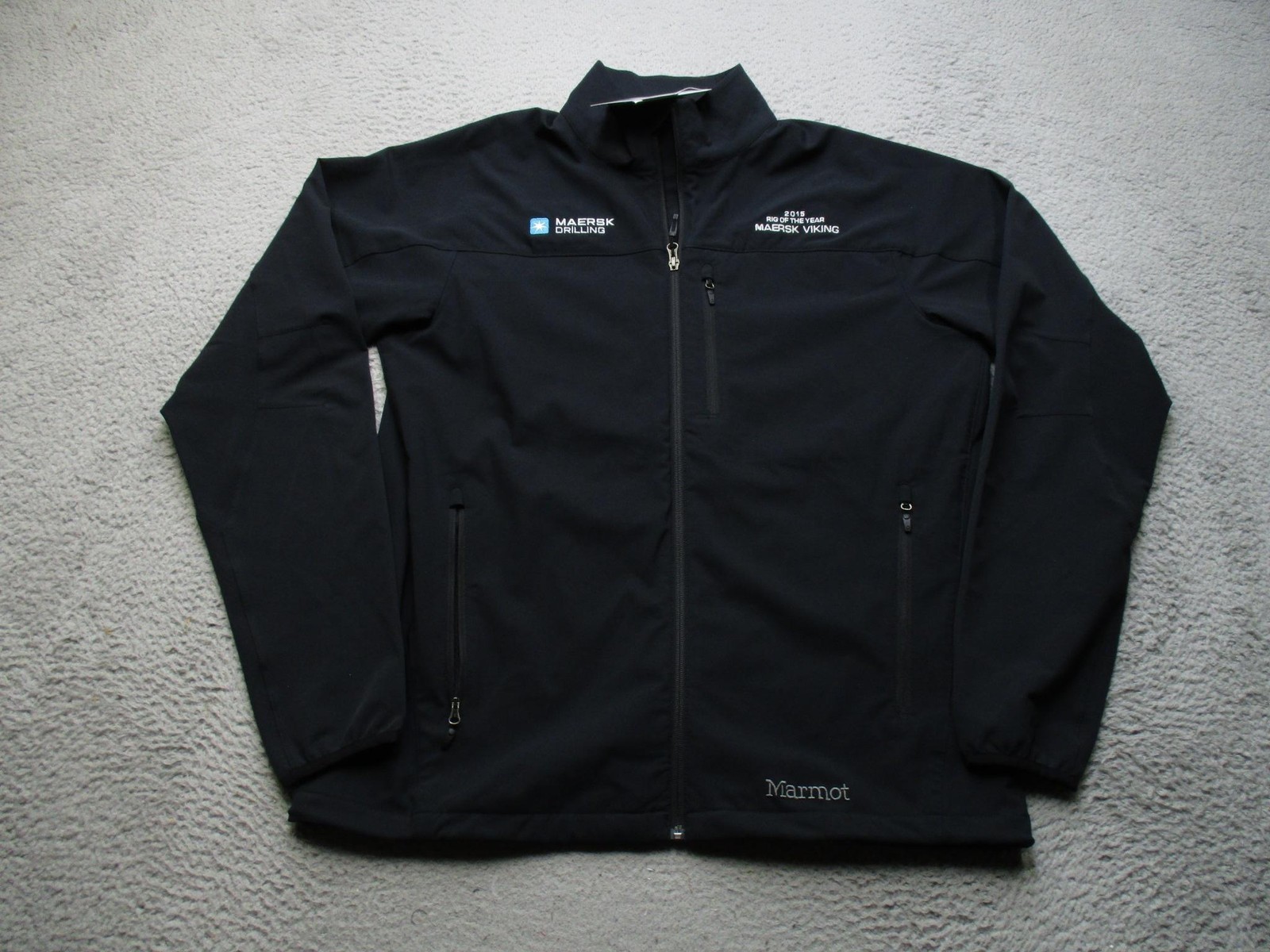 Marmot Jacket Mens XL Black Tempo Softshell Zip Outdoor Hiking Pockets