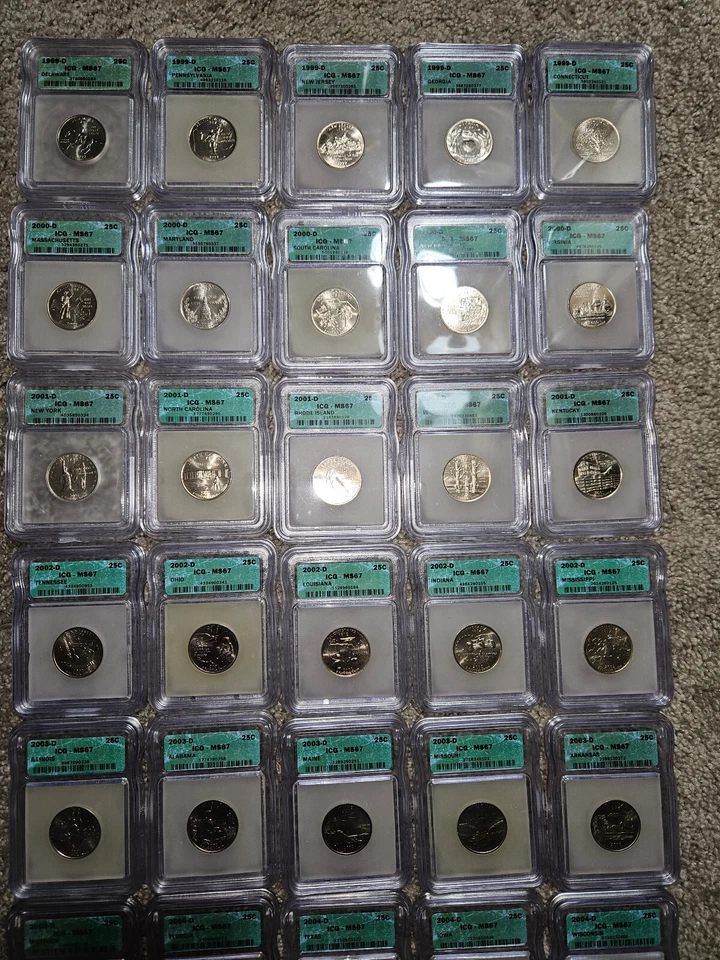 🌟 1999-2008-D DENVER State Quarters ICG MS67 Full Set 50 Coins w/Delaware - Image 2 of 4