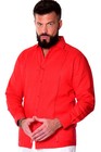 Bohio 100 % Leinen ausgefallenes rotes Herrenhemd im Guayabera-Stil - Stecknadel MLFG2025